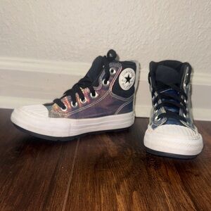 Converse Kids' Black and Metallic High-Tops